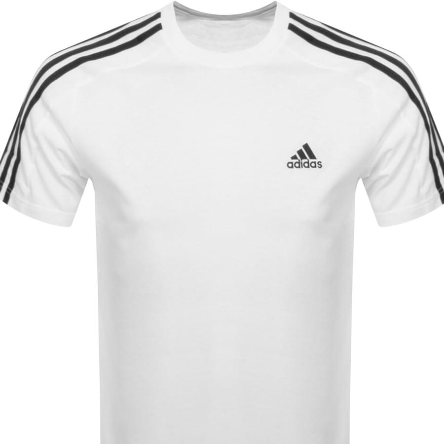 Adidas white t shirt mens sales